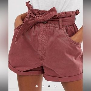 Abercrombie & Fitch, high waist, twill, paper bag shorts, size XS